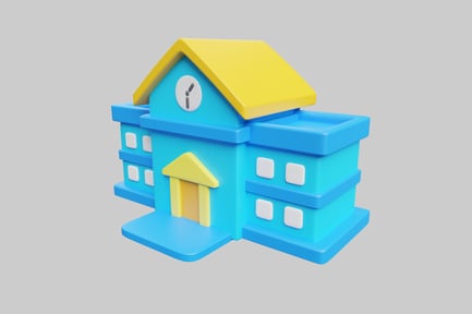 Preview: Cartoon school building asset