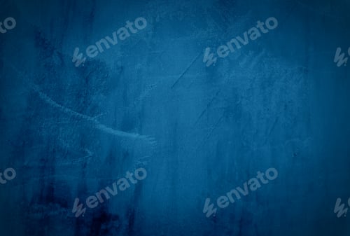 Preview: Vintage grunge blue concrete texture studio wall background with vignette.