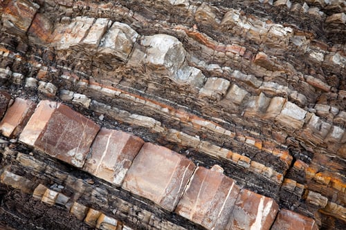 Preview: Close-up of rocky rock on a slice of a mountain