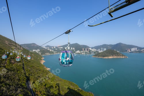 Preview: Hong Kong 09 December 2021: Cable car in Hong Kong Ocean Park