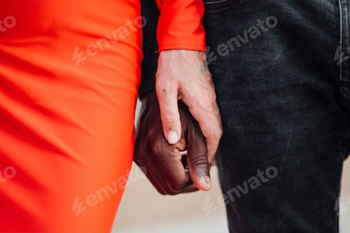 Preview: Young beautiful interracial millennial couple expecting a baby.