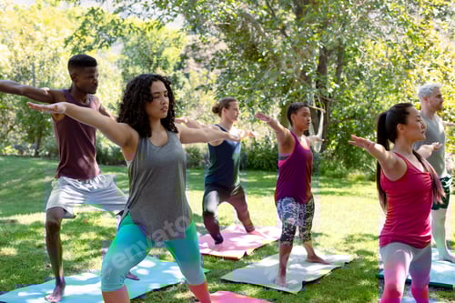 Preview: Group Yoga Practice in Sunny Greenery