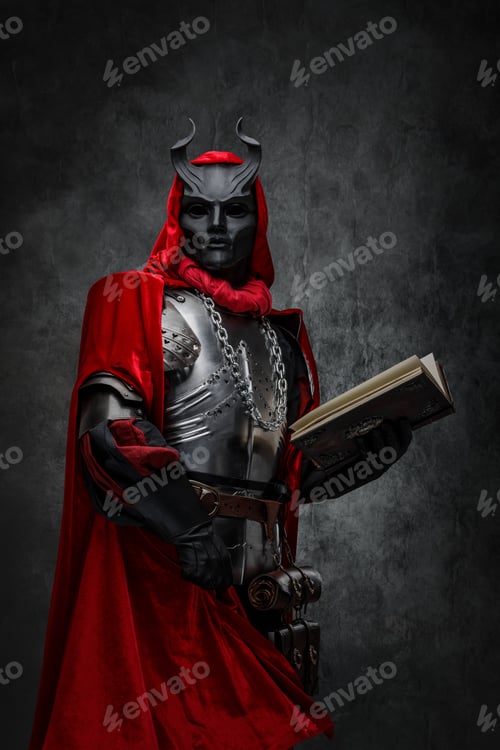 Preview: Leader of mystic cult with book and red robe