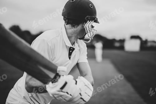 Preview: Cricketer on the field in action