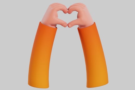 Preview: 3D Hands Making Heart Love Gesture