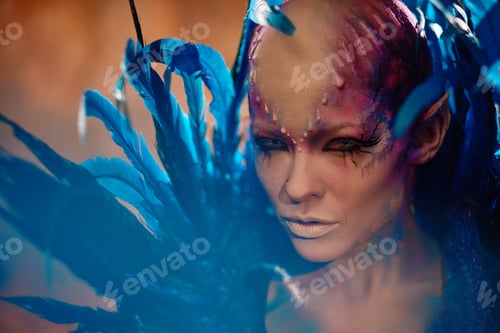 Preview: Creative makeup. Woman from space concept.