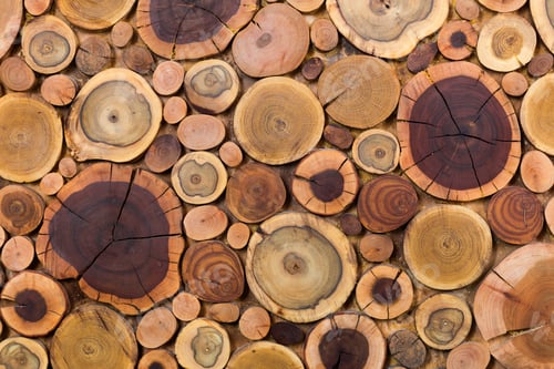 Preview: Round wooden unpainted solid natural ecological soft colored brown and yellow stumps