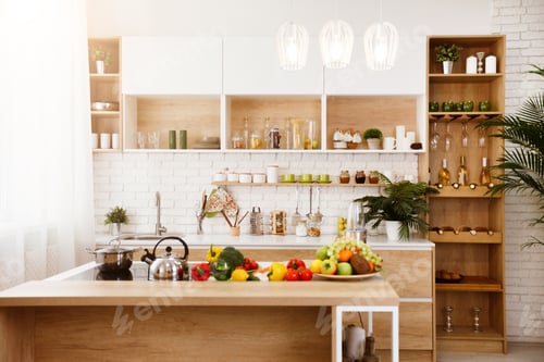 Preview: Modern Kitchen Island With Fresh Fruit