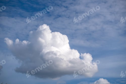 Preview: Fluffy cloudy above summer sky background