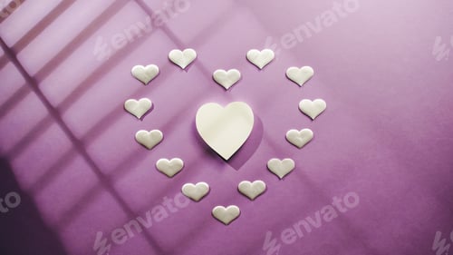 Preview: Purple heart shape background for valentines day