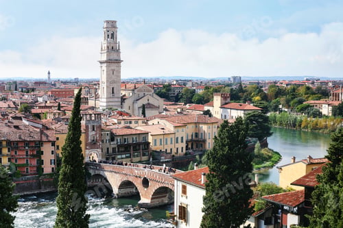 Preview: view of Verona city from Castel San Pietro