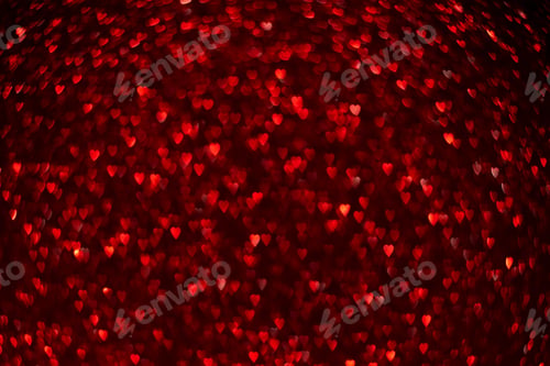 Preview: Red hearts bokeh background