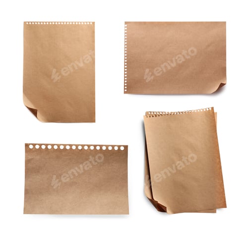 Preview: Different notebook sheets isolated on white, set