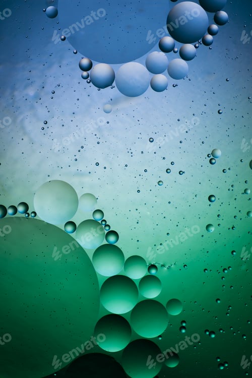 Preview: Abstract green and blue spheres background