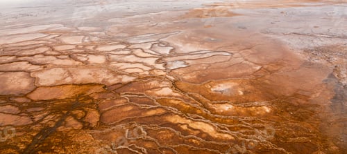 Preview: Aerial View of Geothermal Features in Yellowstone National Park, Wyoming, USA, Natural Patterns