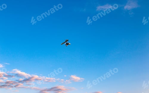 Preview: Landscape view of glying Ultralight over the Mountain