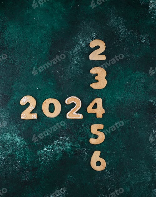 Preview: New Year composition with 2024 number