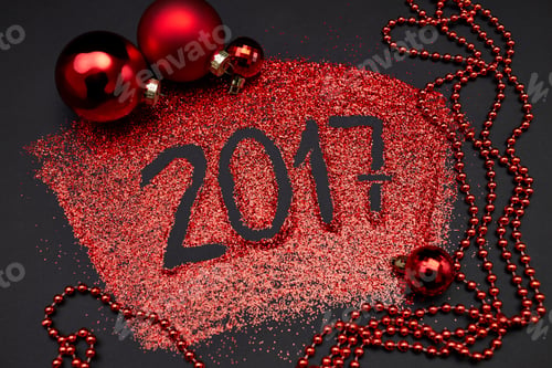 Preview: New Year'S Decor. The Concept Of The New Year Holiday. Christmas Decor. Glitter, Sequins, Beads