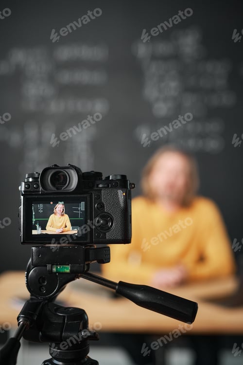 Preview: Teacher recording lesson on professional camera