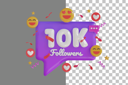 Preview: 10K Followers 3D Icon