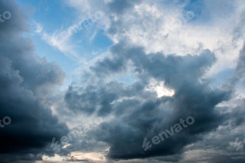 Preview: Storm clouds with the rain. Nature Environment Dark huge cloud sky black stormy cloud