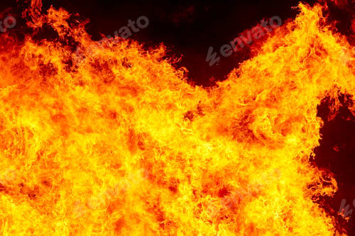 Preview: Burning fire. Bonfire. Fire fighting and flame ignition. Warning