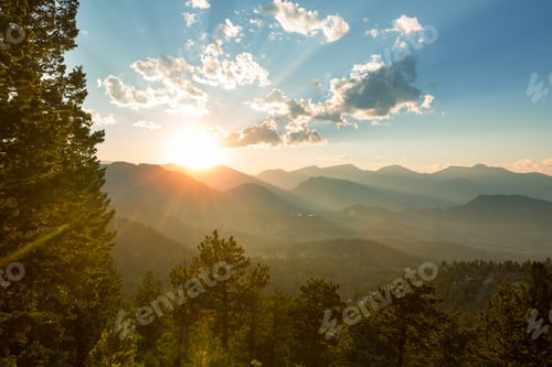Preview: Mountains on sunset