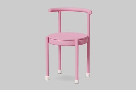 Preview: Pink armchair with curved backrest