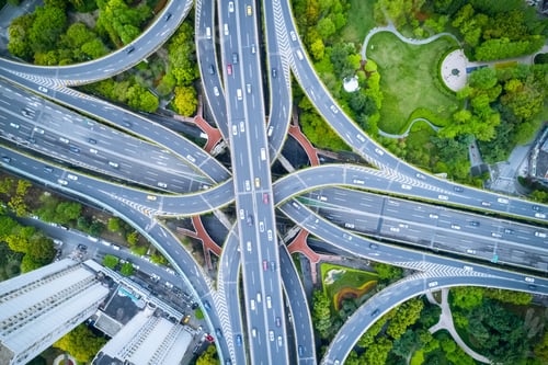 Preview: aerial view of elevated road junction in shanghai