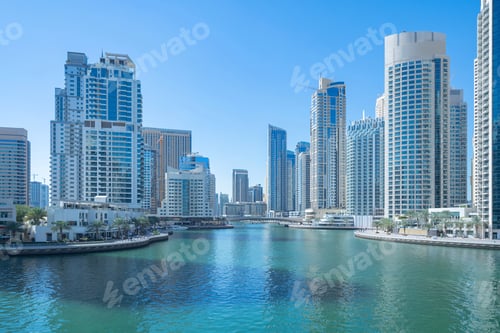 Preview: Dubai Downtown skyline, United Arab Emirates or UAE. Urban city.