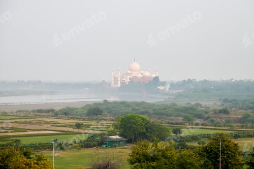Preview: Taj Mahal white marble mausoleum landmark in Agra, Uttar Pradesh, India, beautiful ancient tomb