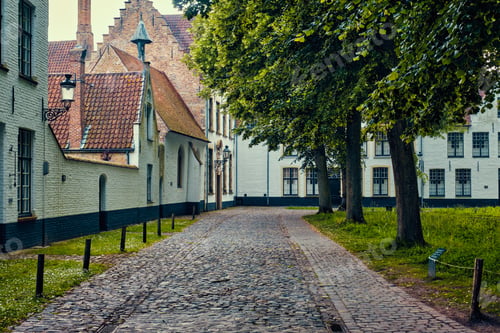 Preview: Begijnhof Beguinage in Bruges town. Brugge, Belgium