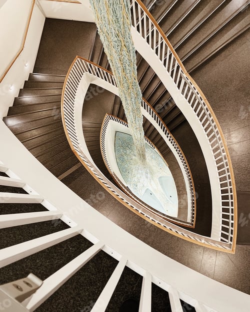 Preview: Mesmerizing overhead shot of stairs in Museum Of Contemporary Art, Chicago, USA