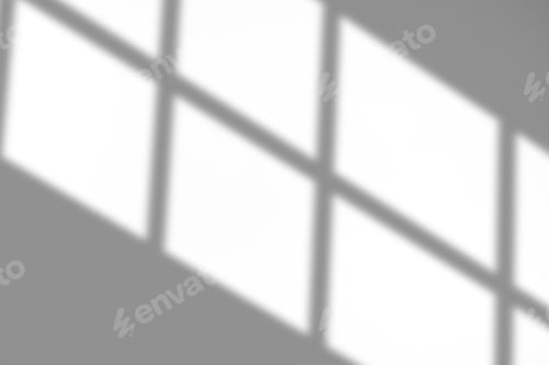 Preview: Blur background abstract shadow of the window in morning light on white wall