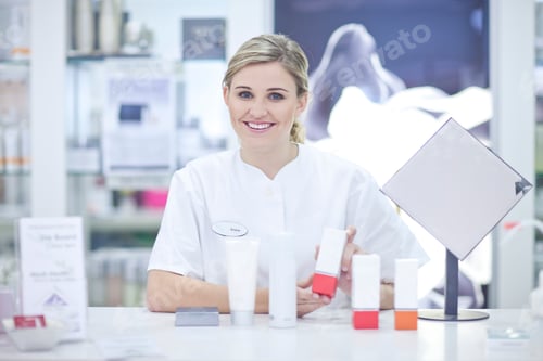 Preview: Shop assistant showing make up