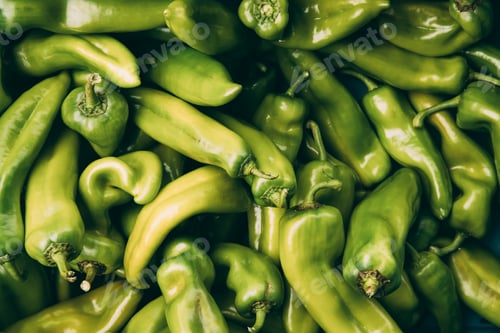 Preview: Organic Green Peppers On Local Agricultural Vegetable Market. Au
