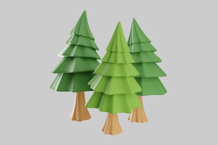 Preview: Cartoon fir trees forest grove