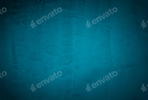 Preview: Vintage grunge blue concrete texture studio wall background with vignette.