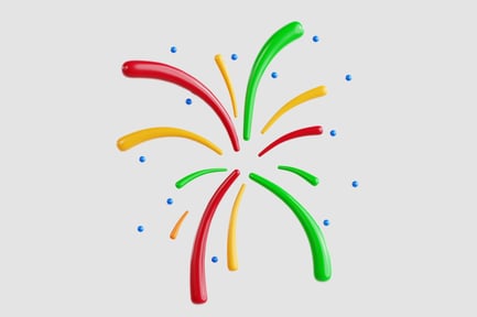 Preview: Red and Green Firework Confetti Explosion