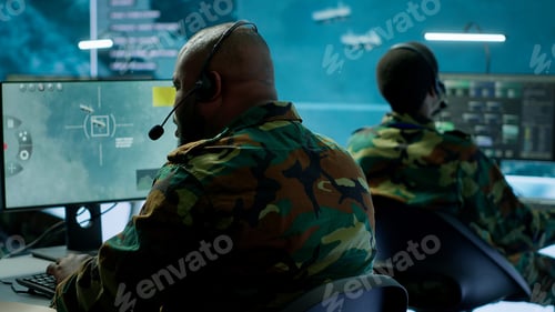 Preview: Government intelligence officers in control room manage surveillance operations