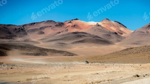 Preview: Car riding in Bolivian sunshine landscape