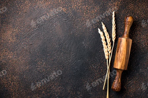 Preview: Rolling pin and wheat ears