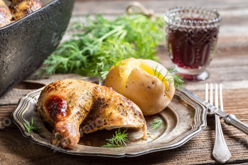 Preview: Rural meal with chicken and potato
