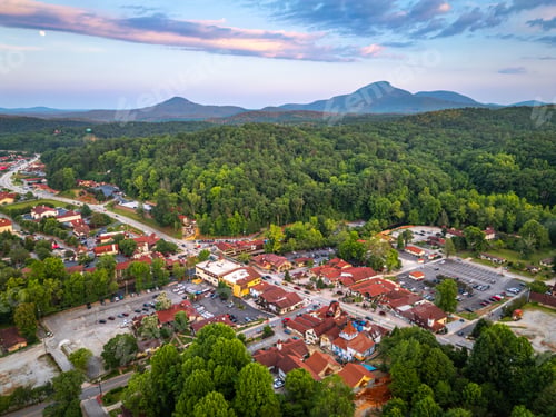 Preview: Helen, Georgia, USA Downtown at Night with Mt. Yonah