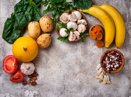 Vista previa: Products containing potassium. Healthy food concept