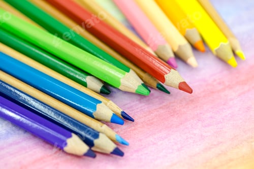 Preview: Large colored pencils close-up
