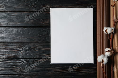 Preview: Photo frame on a dark background top view