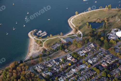 Preview: Aerial view of Kits Point, Vanier Park. Vancouver