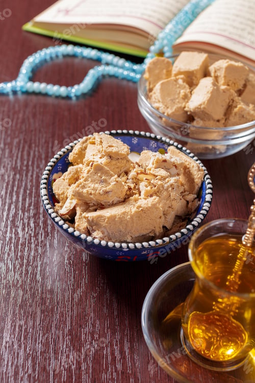 Preview: Tasty halva with tea on the table