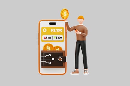 Preview: Mobile banking financial illustration